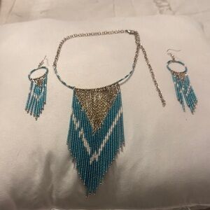 Elegant Beaded Necklace and Earring Set